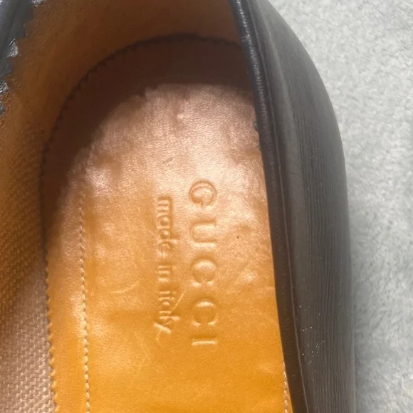 Gucci Black Leather Men's Slip-On Loafers - Picture 2 of 16